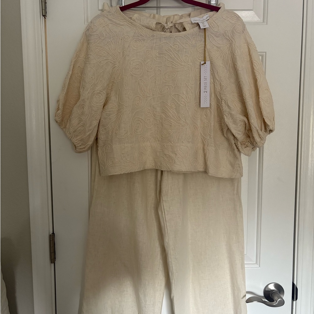 House of Harlow 1960 Textured Cream Jumpsuit